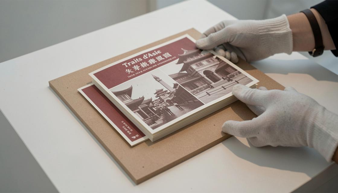 Étude photographique d’une affiche imprimée de Shanghai, support papier et pigments patinés, sans texte lisible.